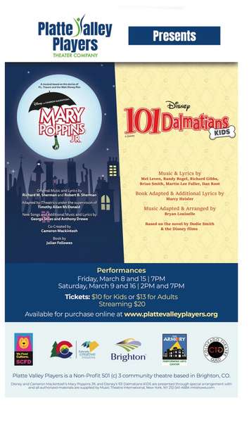 Platte Valley Players | 101 Dalmatians KIDS & Mary Poppins JR.